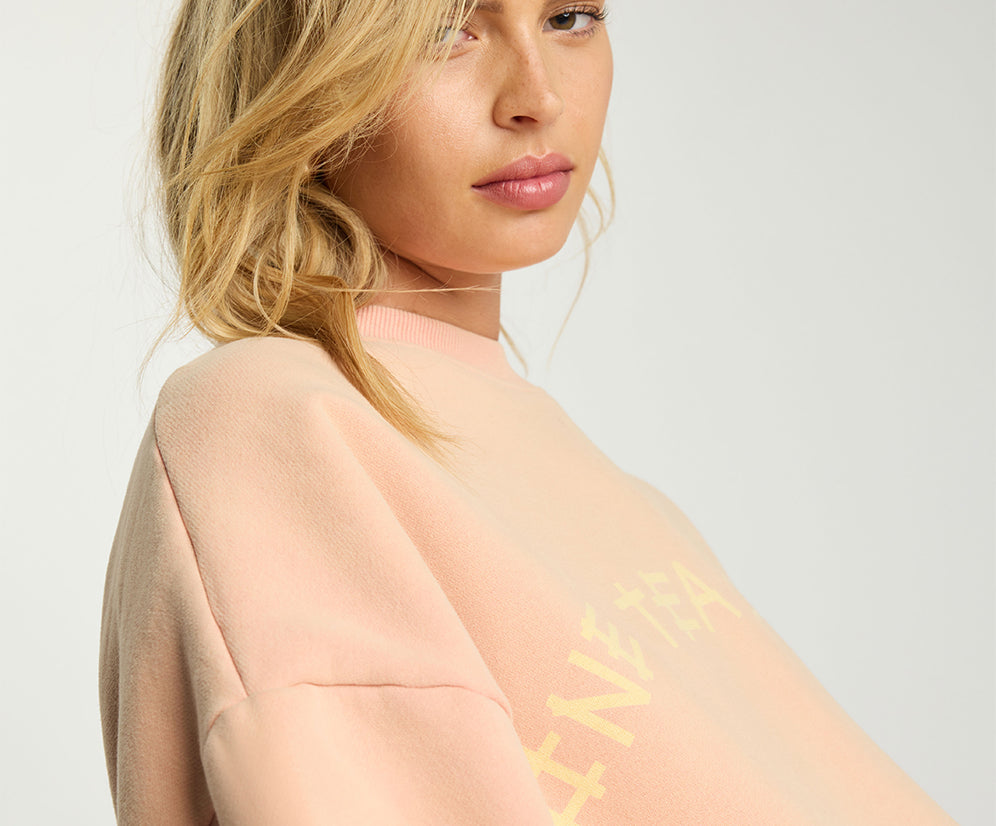Ot Luxe Oversized Bubble Hem Fleece Sweater - Coral