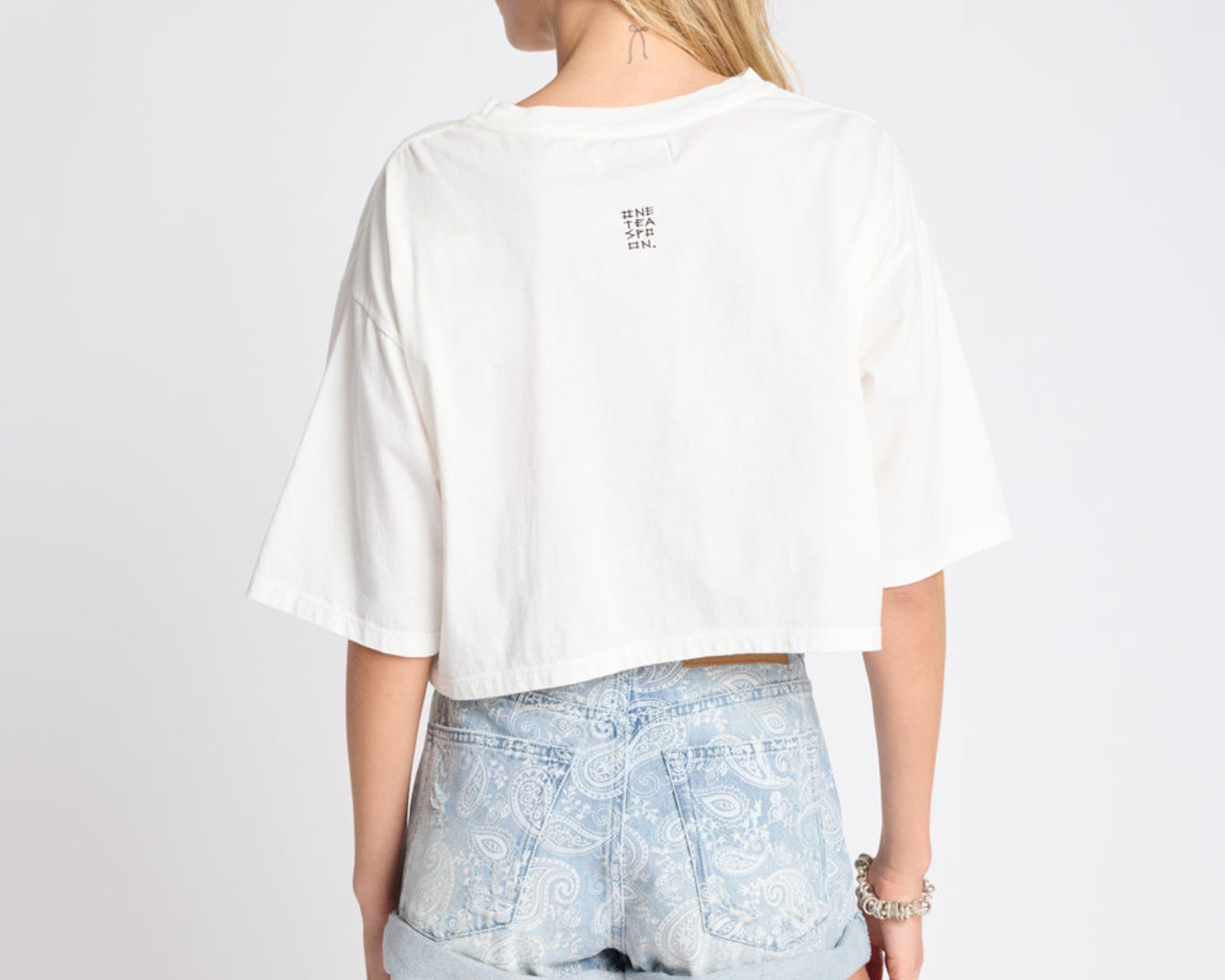 One Logo Boxy Crop Tee - Ivory