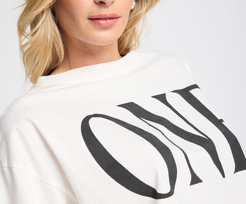 One Logo Boxy Crop Tee - Ivory