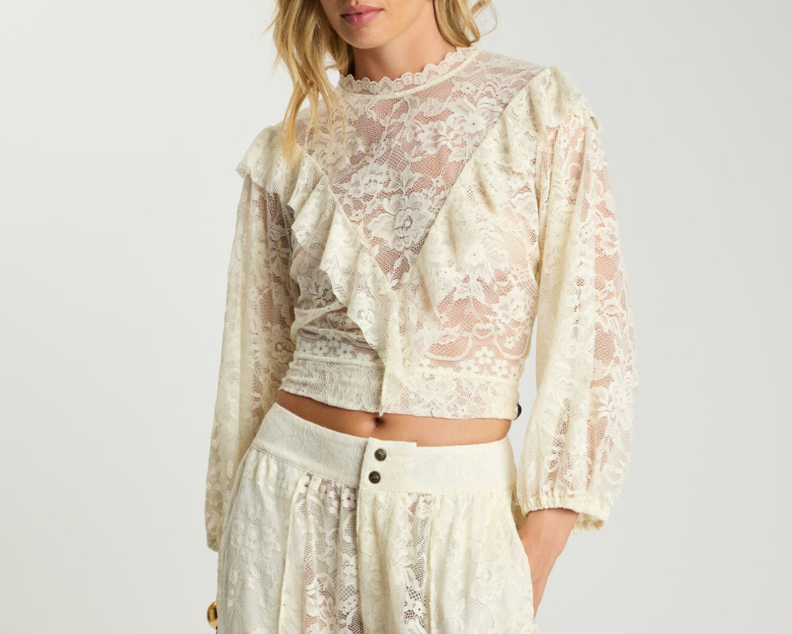 Savage Romance Lace Frill Cami Top - Vintage White