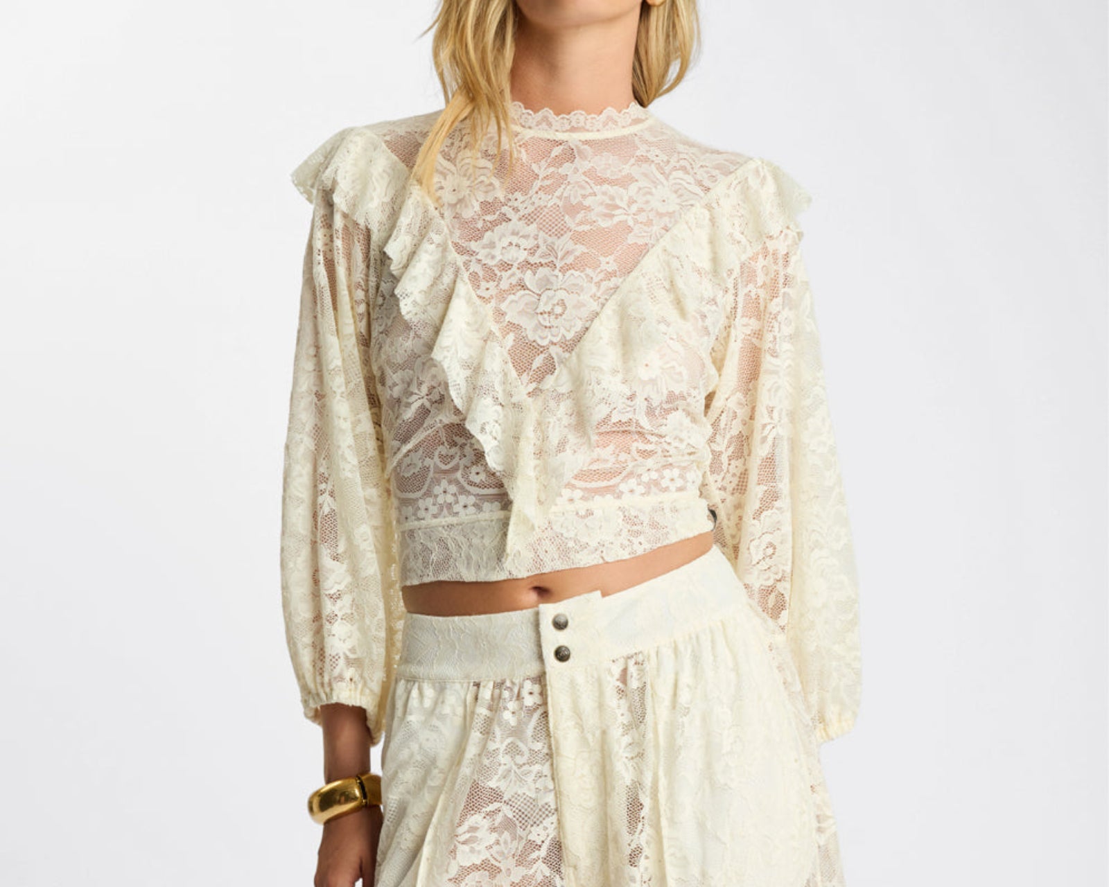 Savage Romance Lace Frill Cami Top - Vintage White