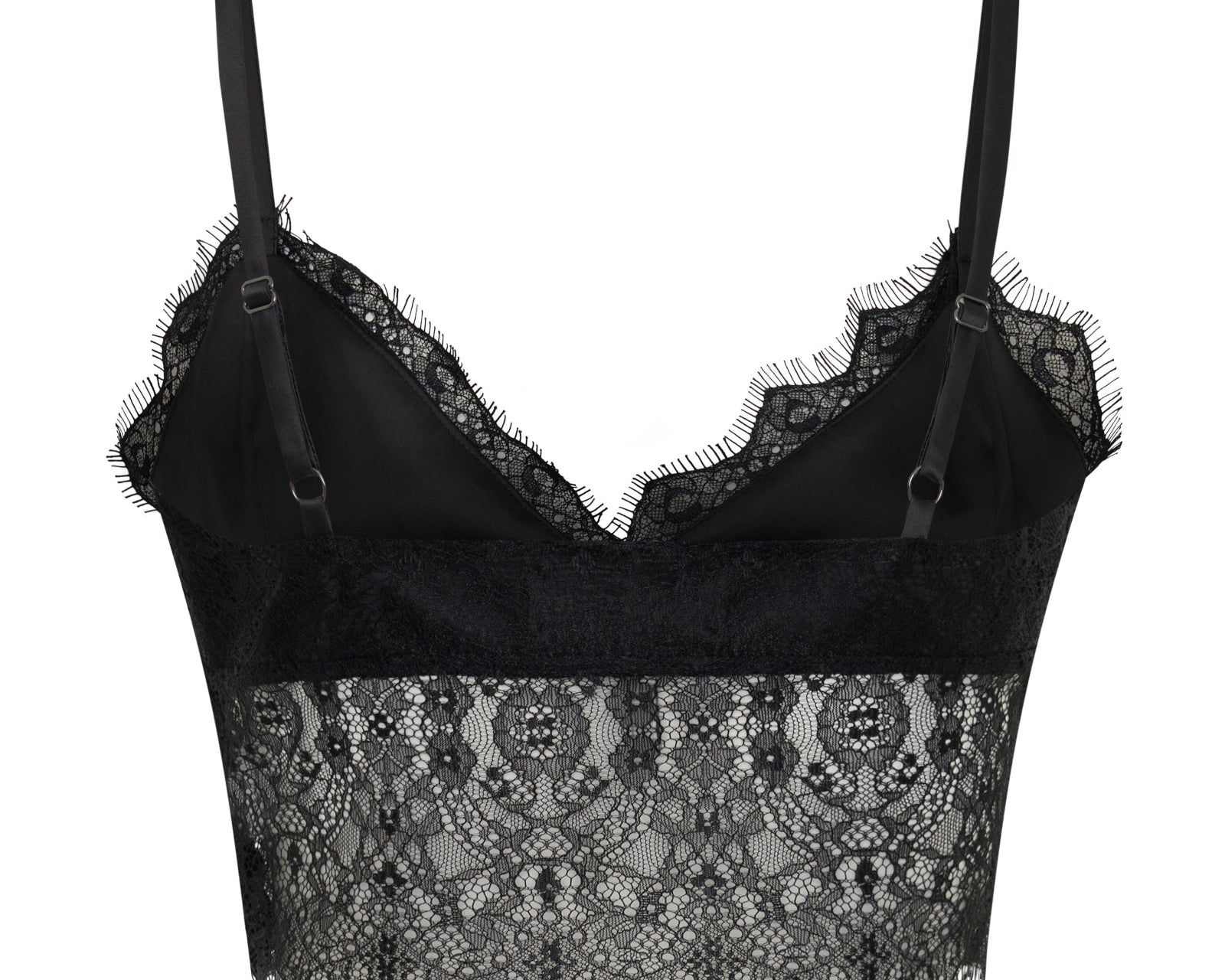 Vintage Whisper Lace Bralette Top - Black