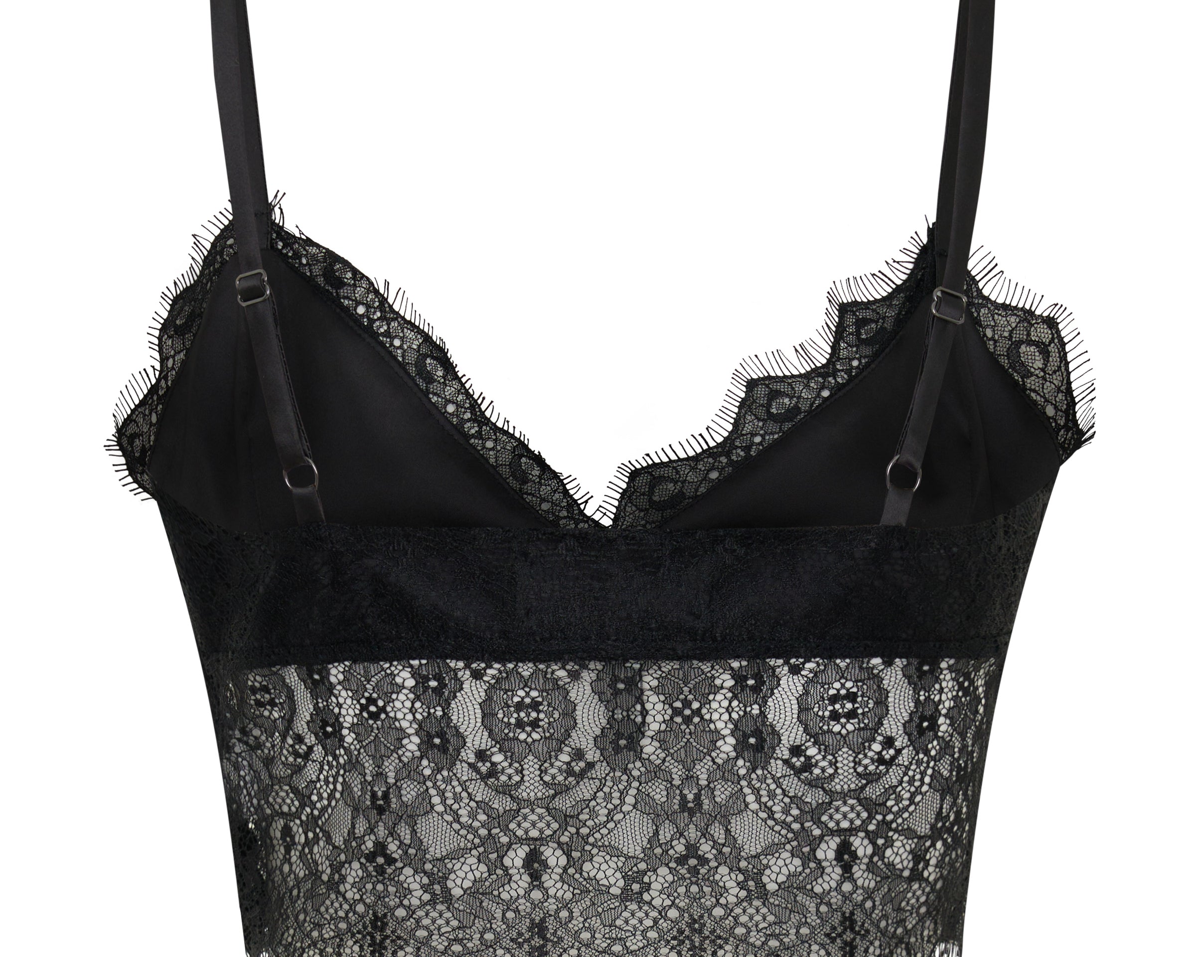 Vintage Whisper Lace Bralette Top - Black