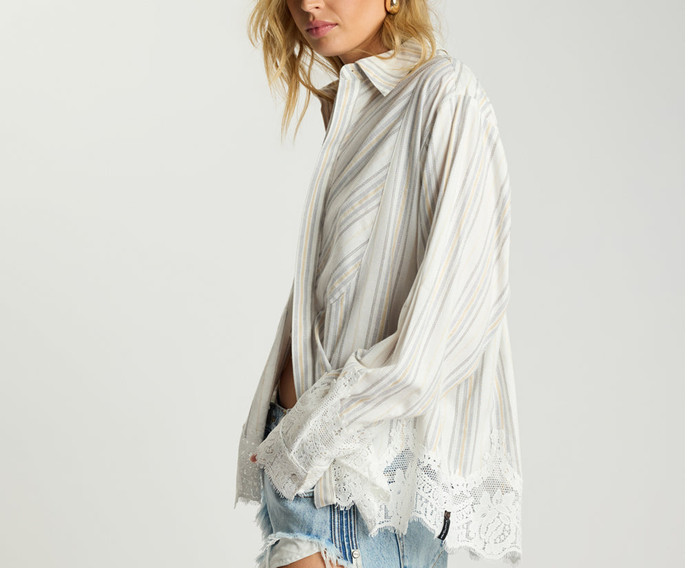 Moonlight Prairie Tuxedo Shirt - White Stripe