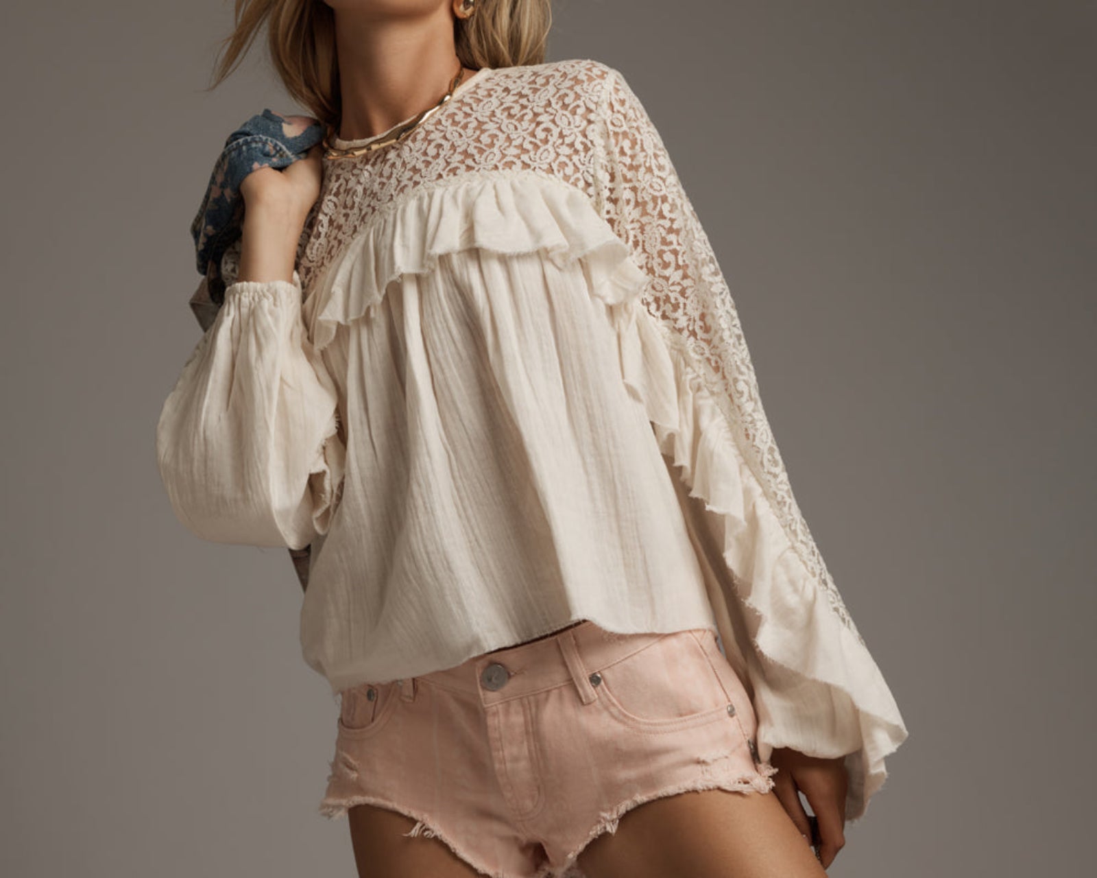 Willow Haven Frill Longsleeve Blouse - Ivory