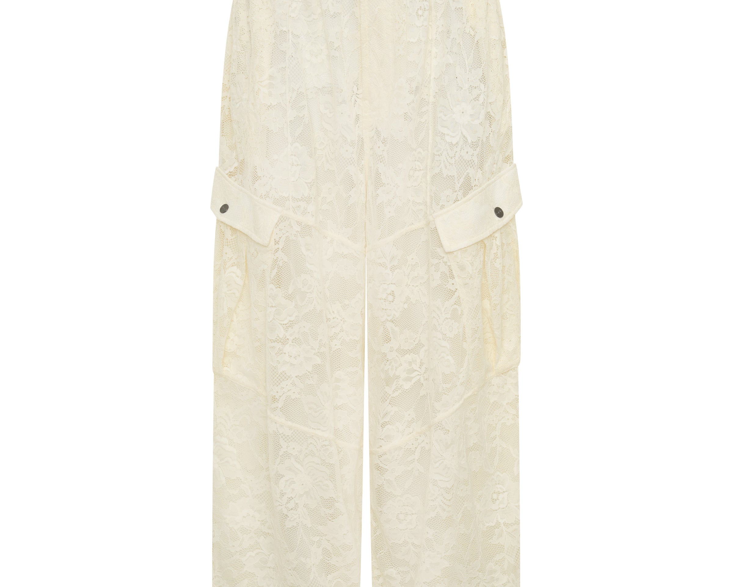 Savage Romance Utility Lace Pants - Vintage White