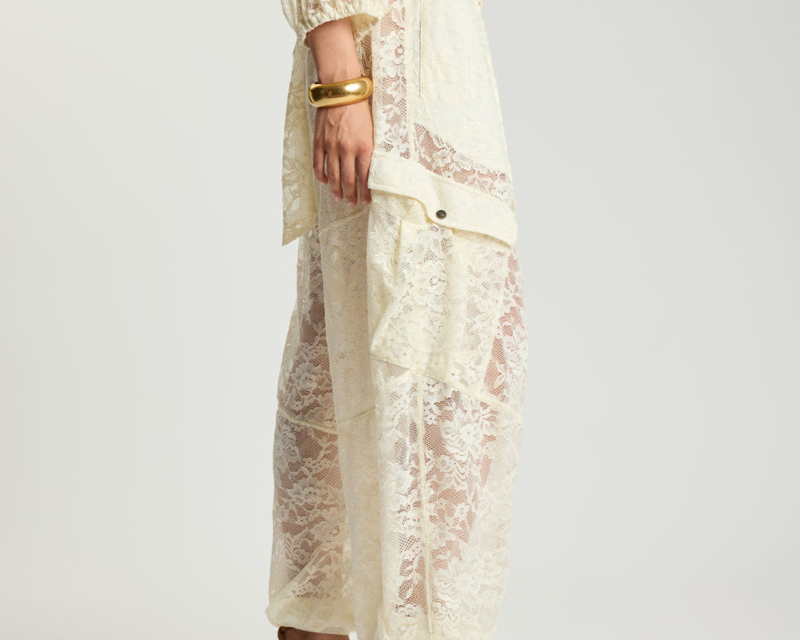 Savage Romance Utility Lace Pants - Vintage White