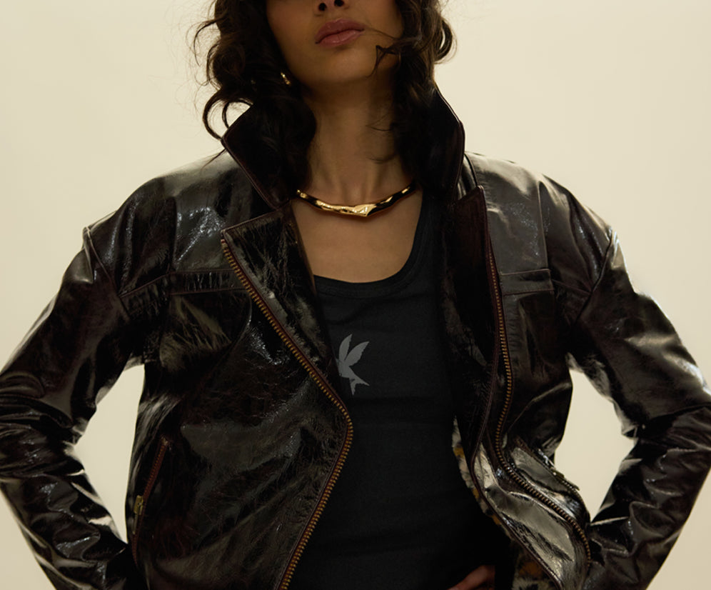 Obsidian Moto Zip Leather Jacket - Merlot