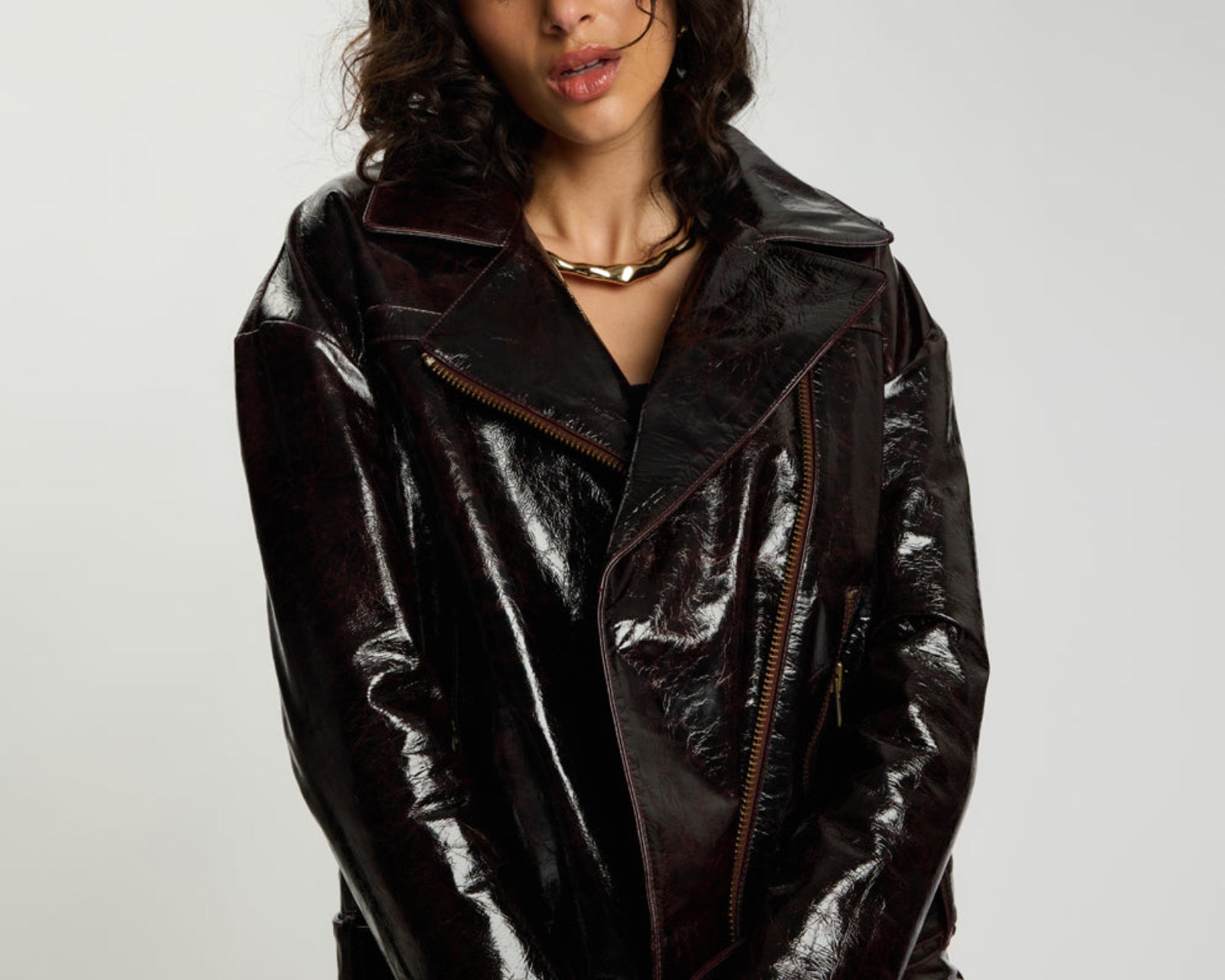 Obsidian Moto Zip Leather Jacket - Merlot