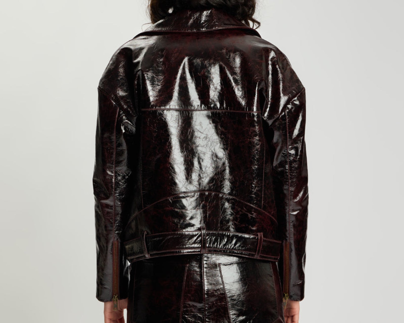 Obsidian Moto Zip Leather Jacket - Merlot
