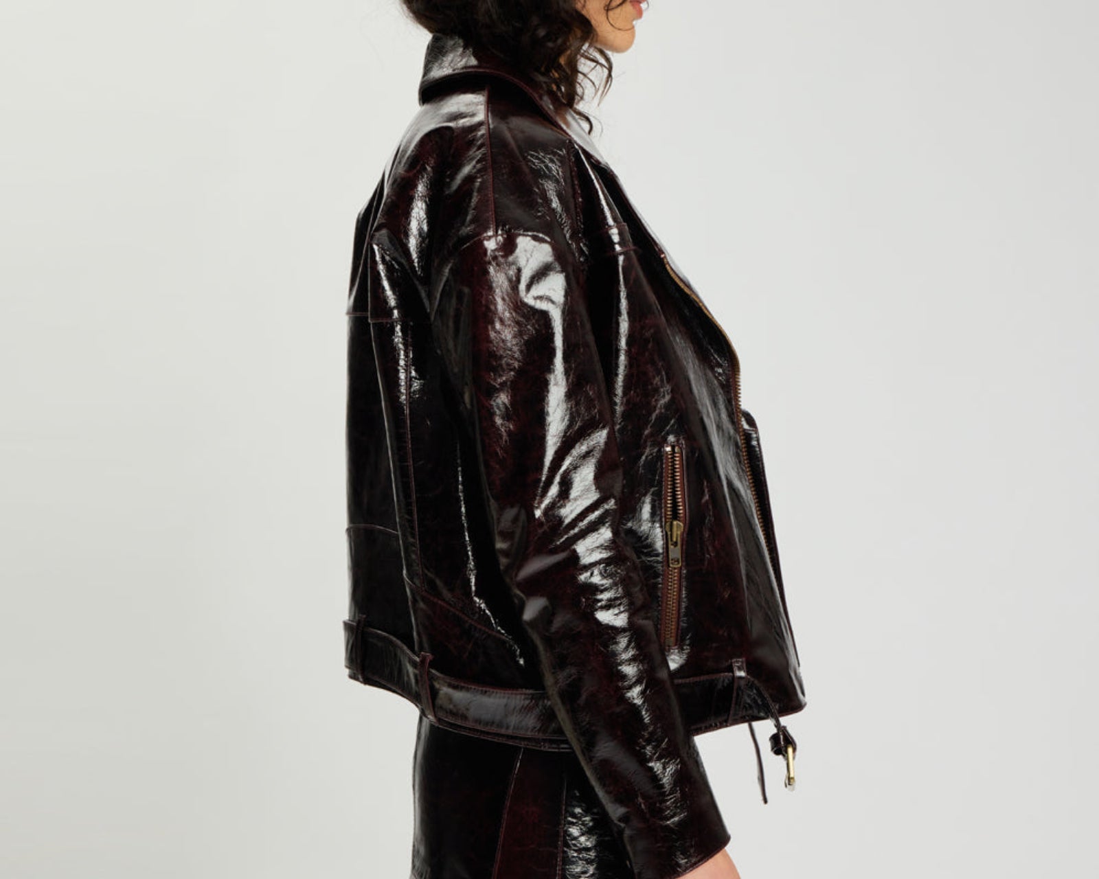 Obsidian Moto Zip Leather Jacket - Merlot