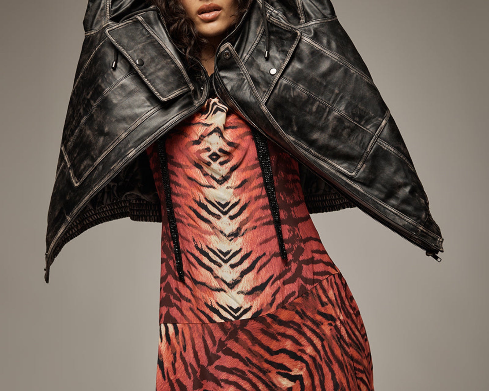 Atlas Utility Leather Jacket - Worn Black
