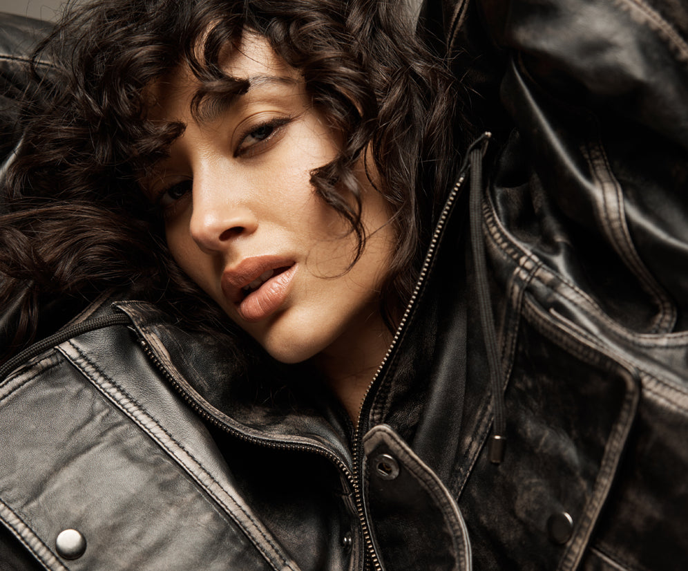 Atlas Utility Leather Jacket - Worn Black