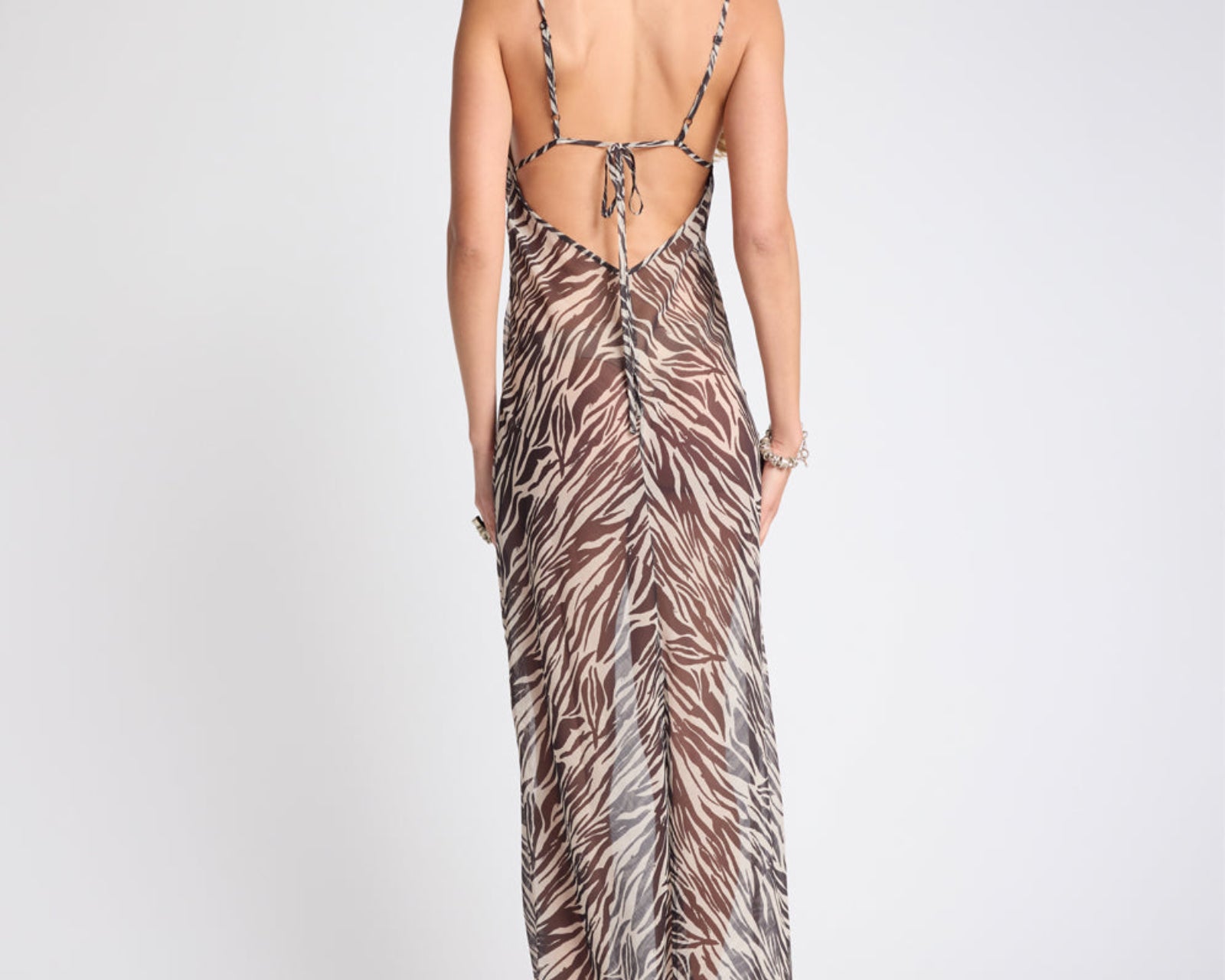 Jagger Maxi Slip Dress - Zebra Print