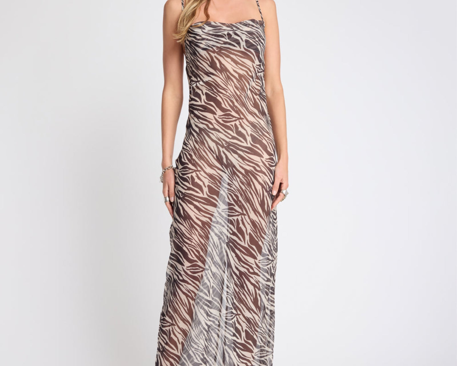 Jagger Maxi Slip Dress - Zebra Print