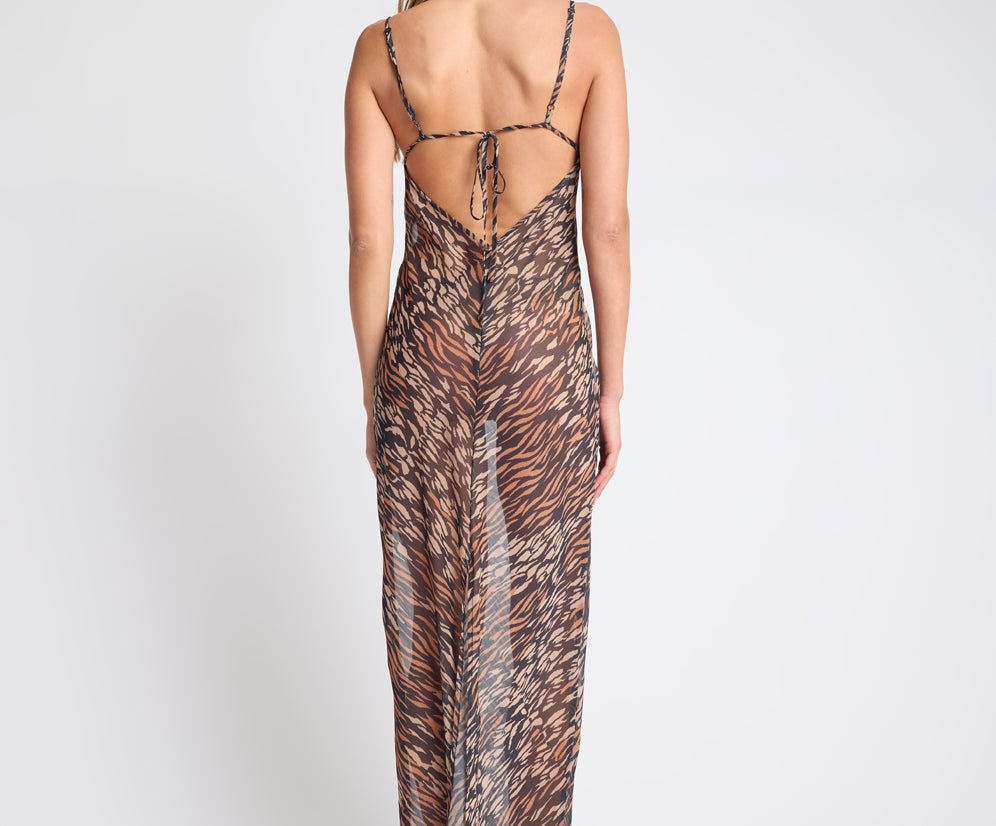 Jagger Maxi Slip Dress - Tawny Print
