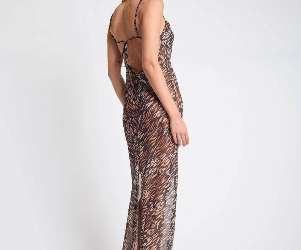 Jagger Maxi Slip Dress - Tawny Print