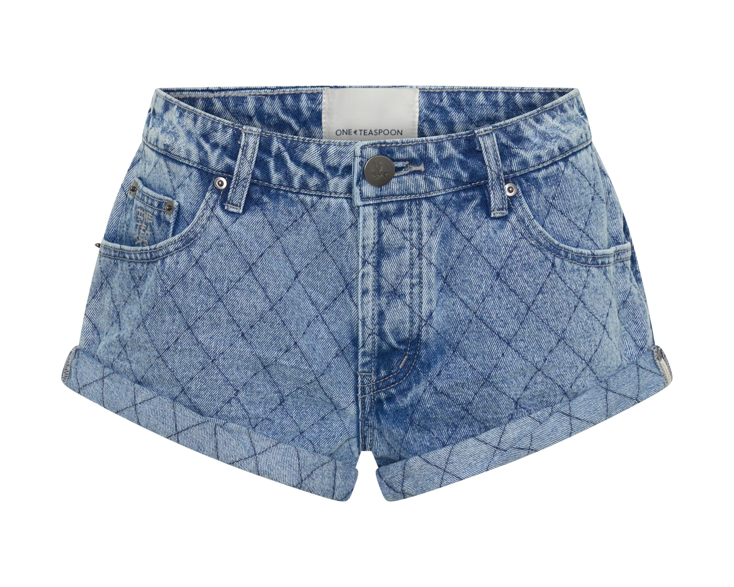 Bandits Low Waist Denim Shorts - Harlequin Salty Dog