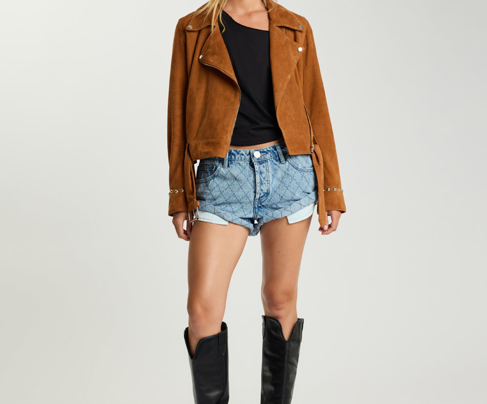 Bandits Low Waist Denim Shorts - Harlequin Salty Dog