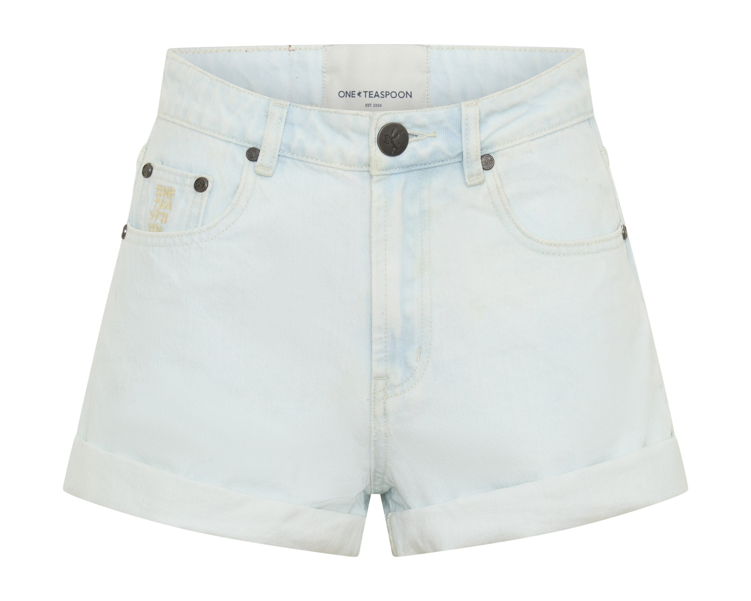 Bandits High Waist Denim Shorts - Blonde Blue