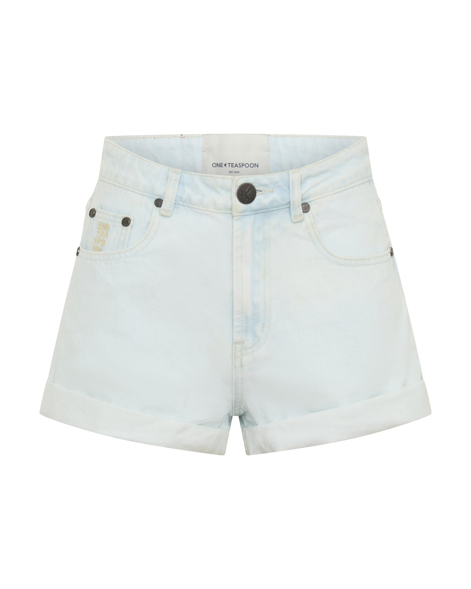 Bandits High Waist Denim Shorts - Blonde Blue