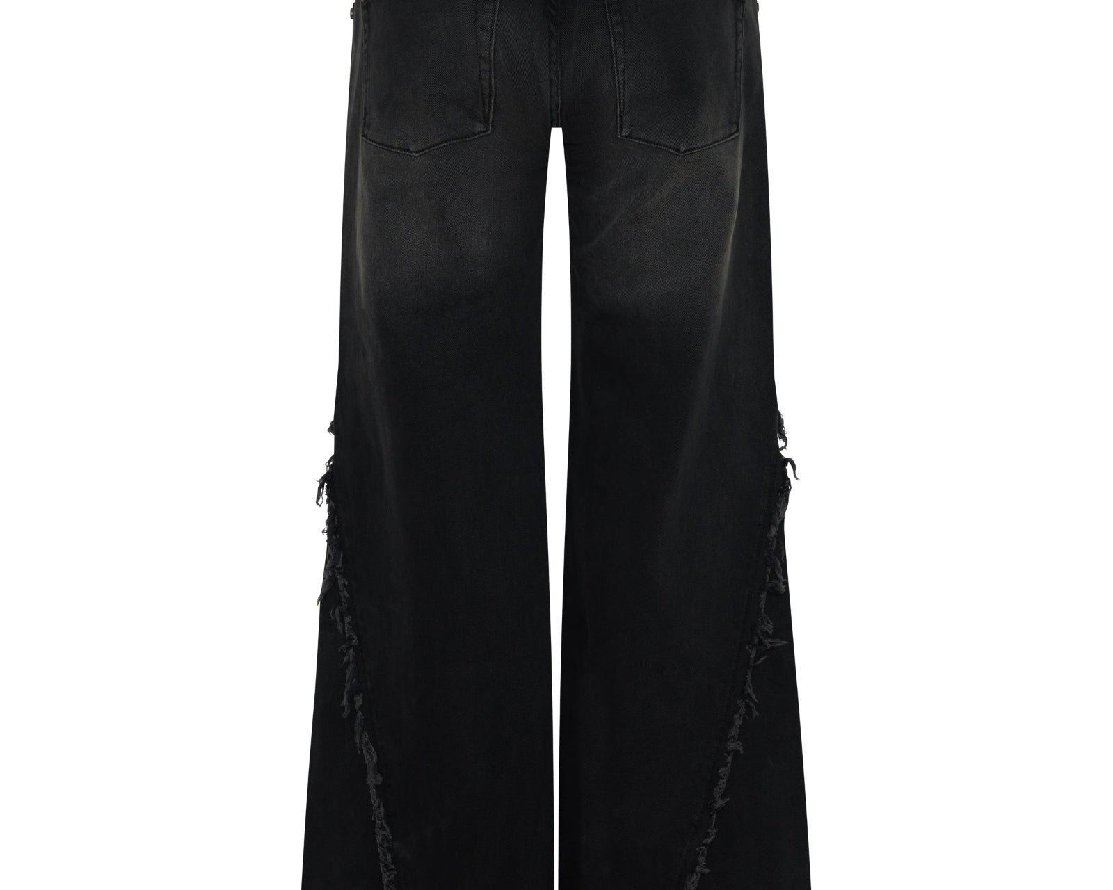 Johnnies Low Waist Wide Leg Flared Denim Jeans - Smokey Black