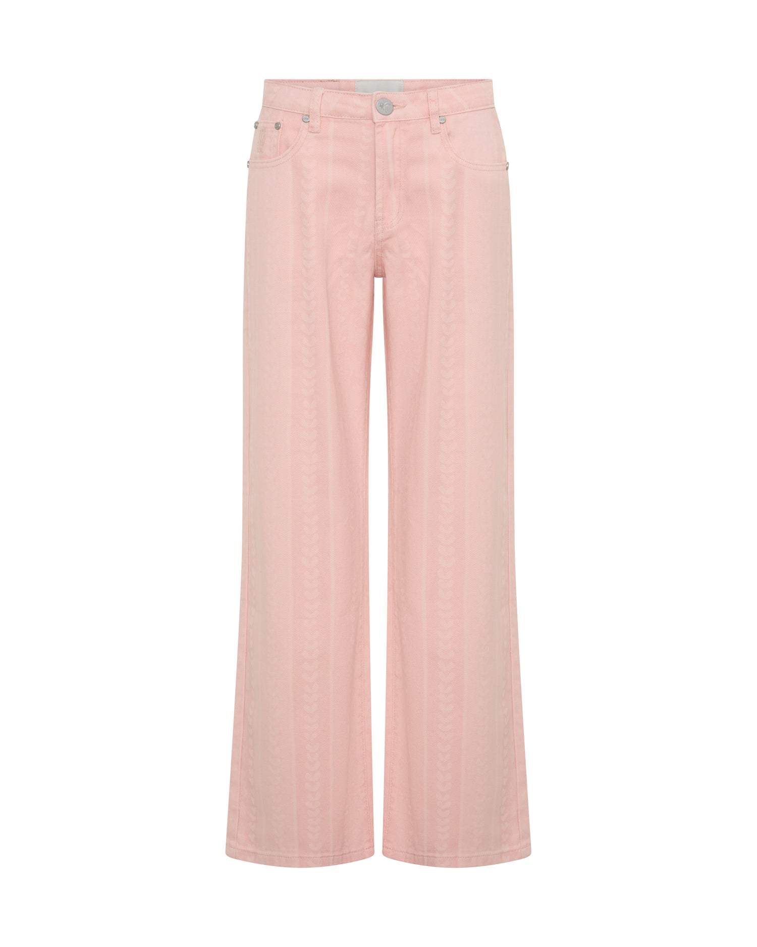 Jackson Mid Waist Wide Leg Denim Jeans - Pink Love