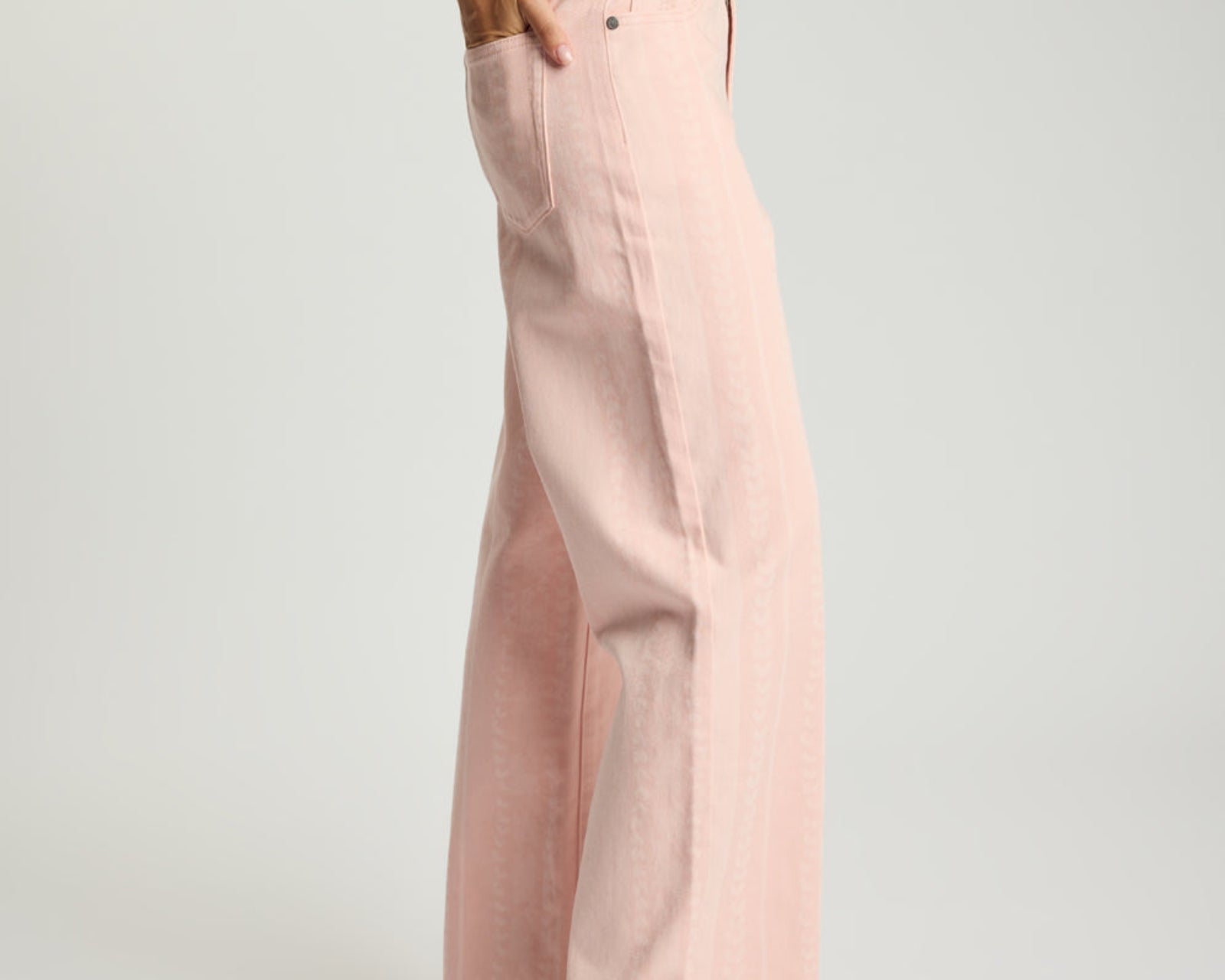 Jackson Mid Waist Wide Leg Denim Jeans - Pink Love