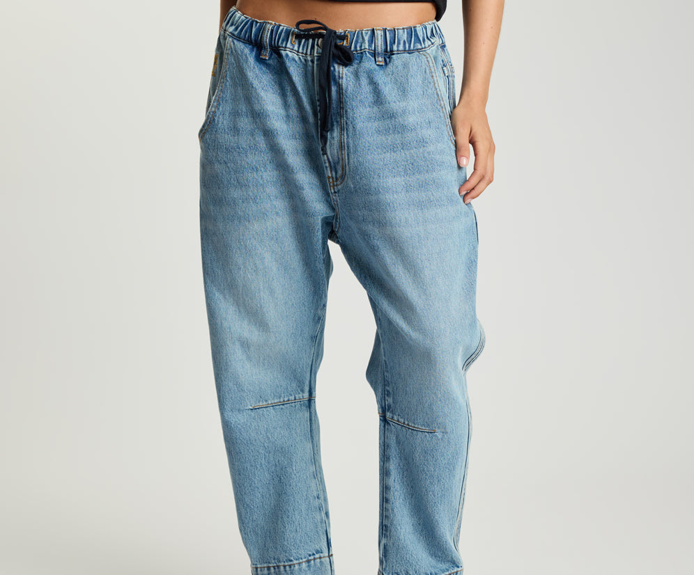 Outcasts Low Waist Drop Crotch Harem Denim Jeans - Salty Dog