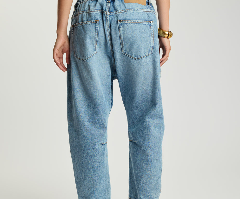 Outcasts Low Waist Drop Crotch Harem Denim Jeans - Salty Dog