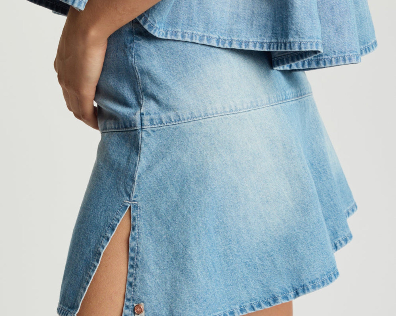 Cascade Mini Denim Skirt - Chambray Blue