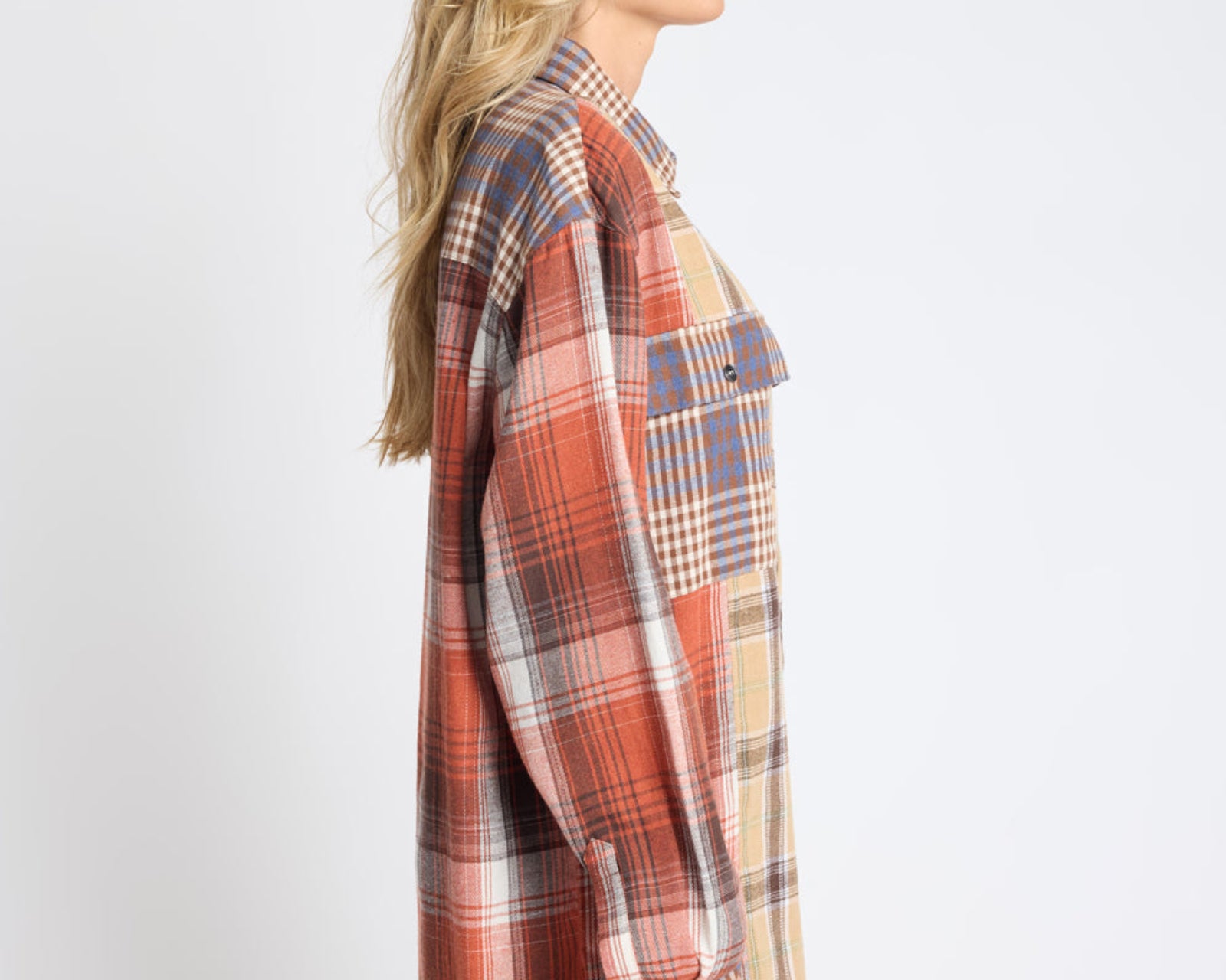 Essential Patchwork Flannel Shirt - Natural Check