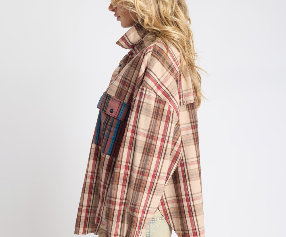 Prairie Check Daria Shirt - Sand Check