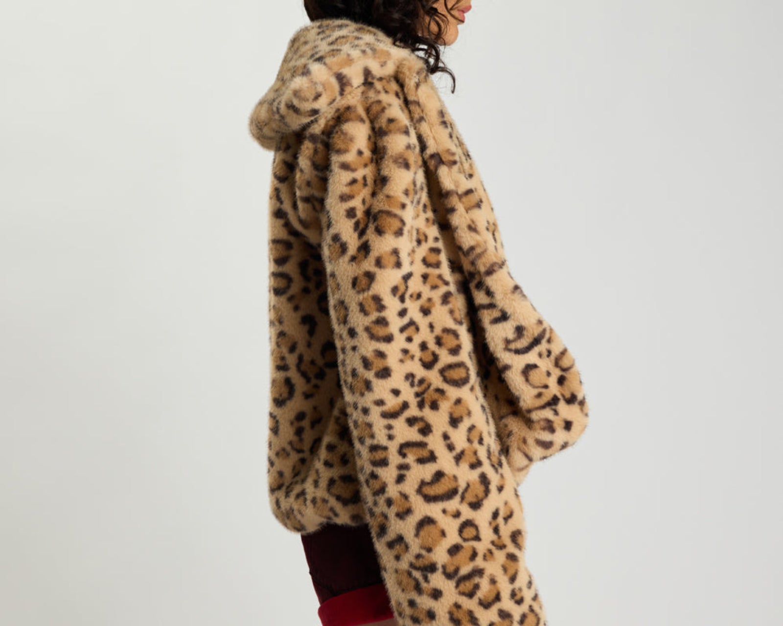 Catwalk Cropped Faux Fur Jacket - Leopard Print