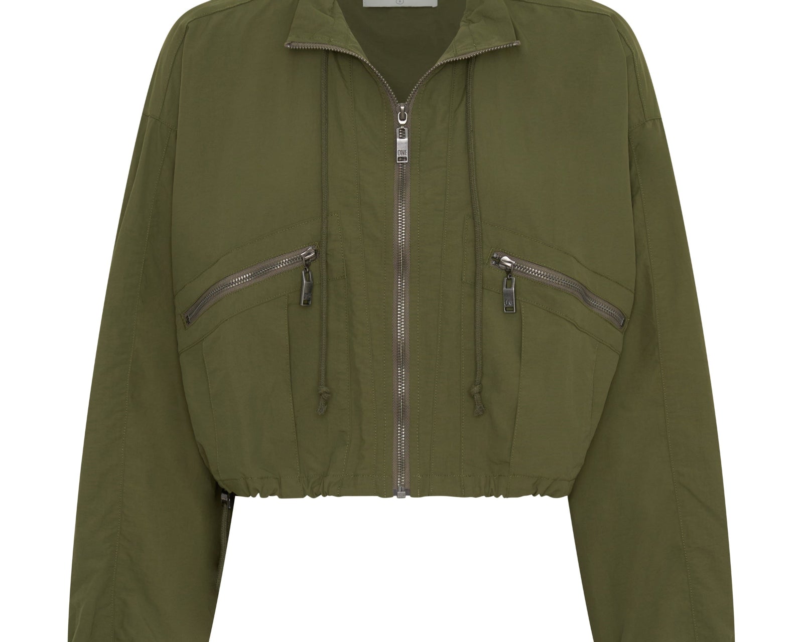 Drift Cropped Bubble Hem Jacket - Khaki