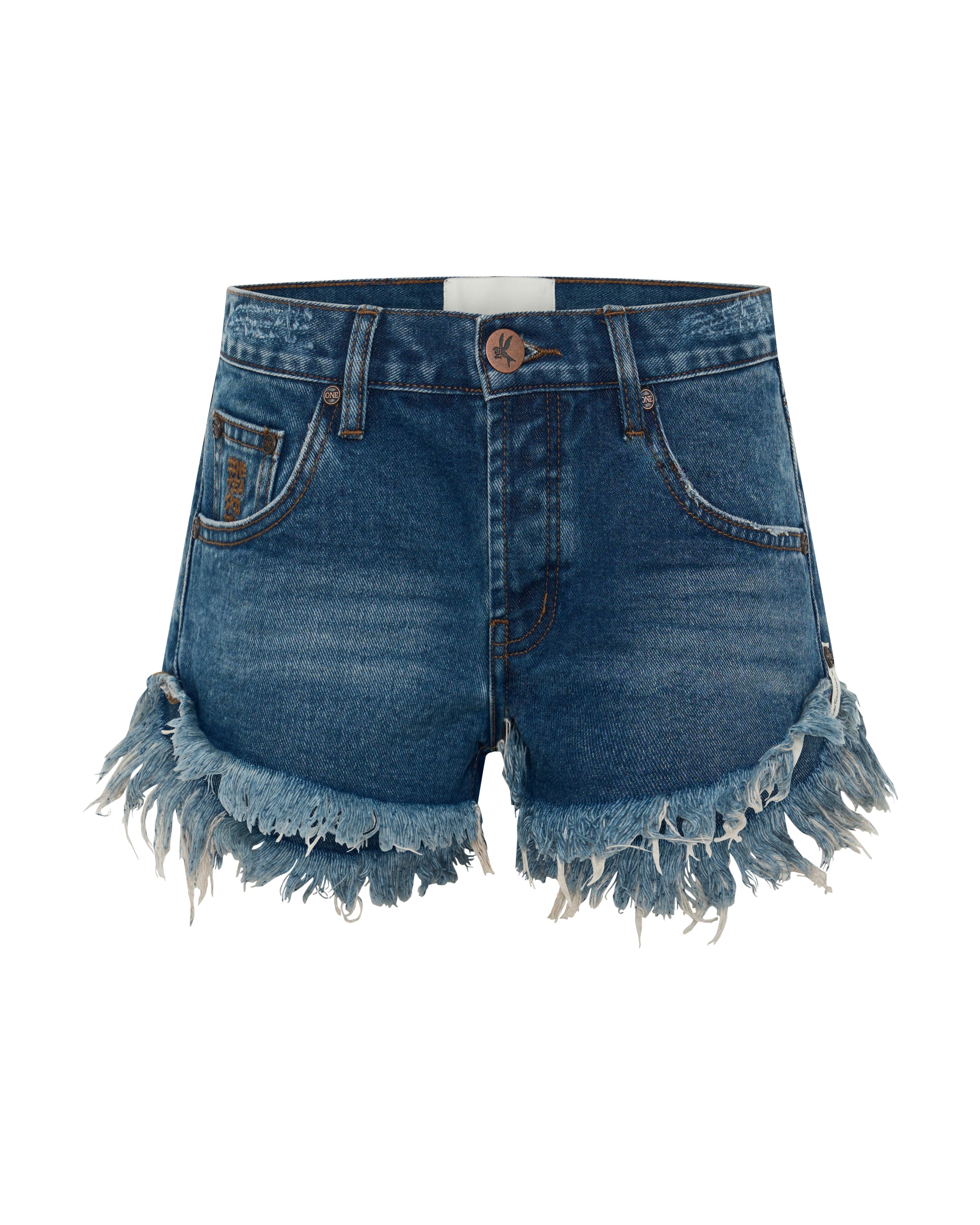Dukes Low Waist Mini Denim Shorts - Rodeo Blue | One Teaspoon