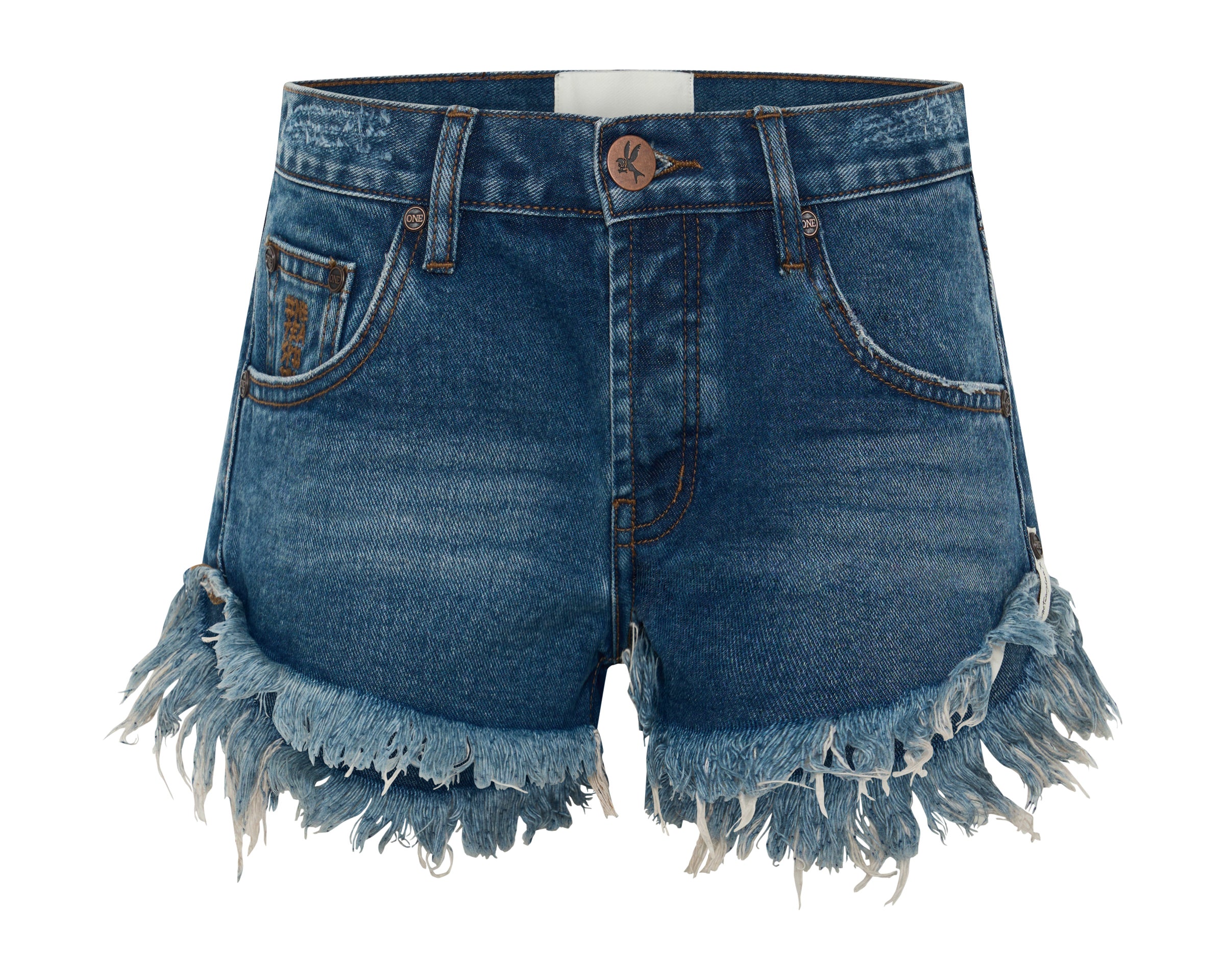 Dukes Low Waist Mini Denim Shorts - Rodeo Blue