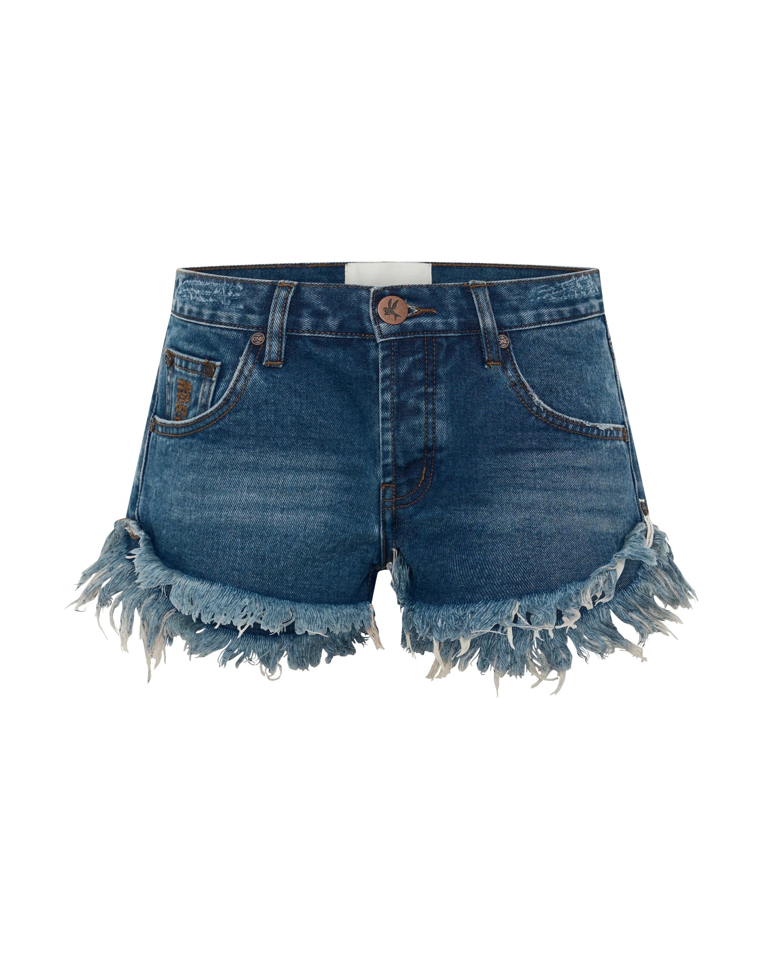 Dukes Low Waist Mini Denim Shorts - Rodeo Blue
