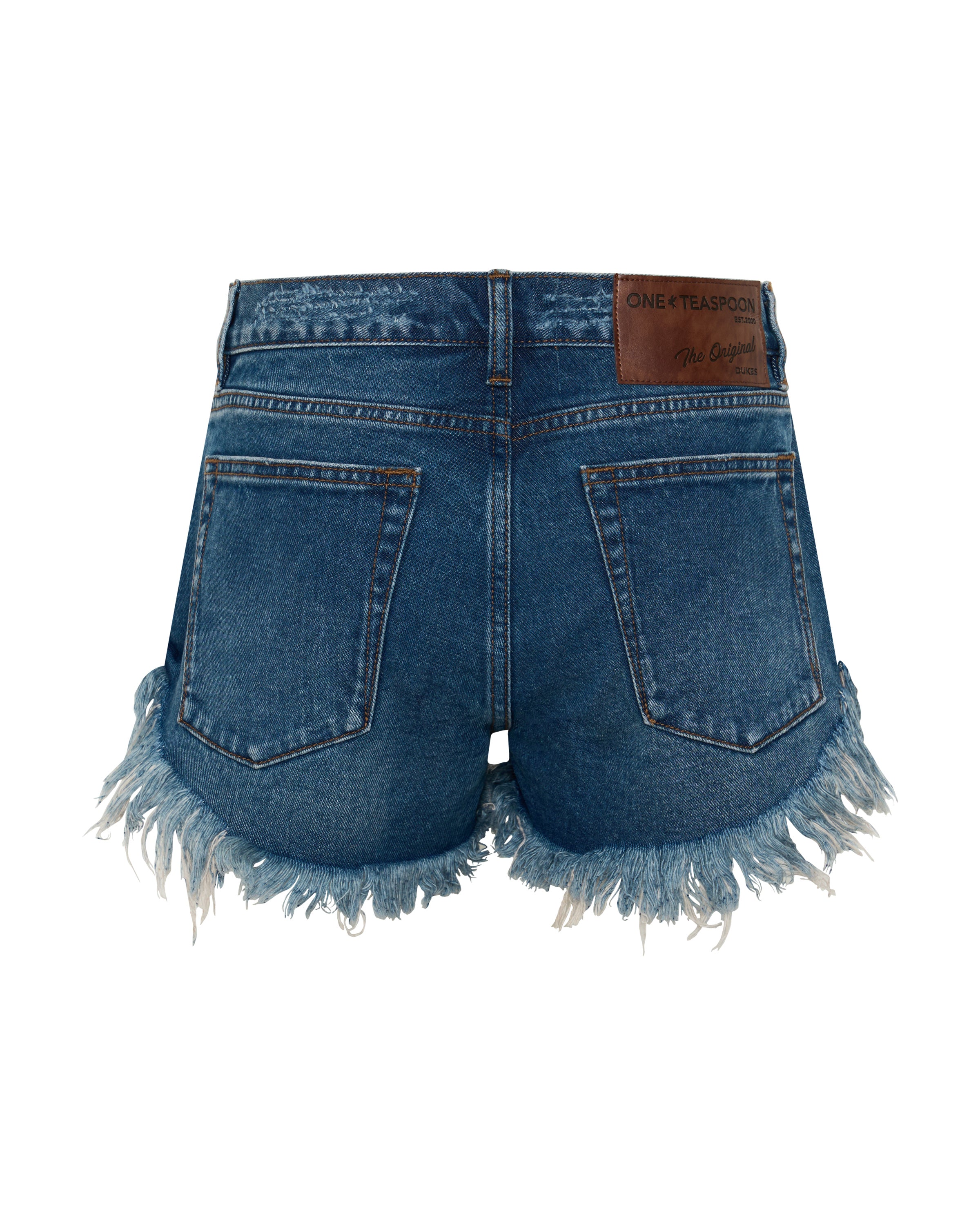Dukes Low Waist Mini Denim Shorts - Rodeo Blue | One Teaspoon