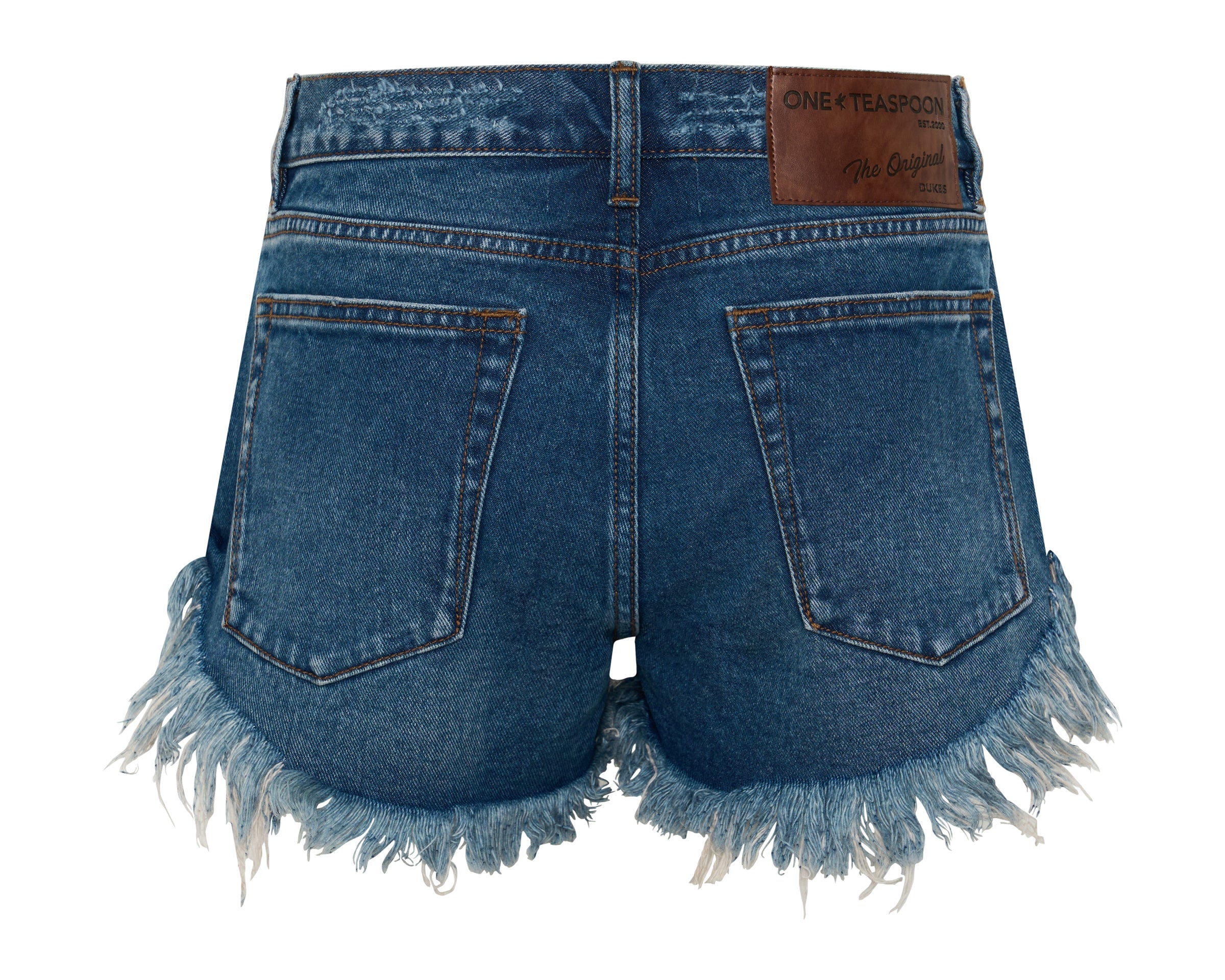 Dukes Low Waist Mini Denim Shorts - Rodeo Blue