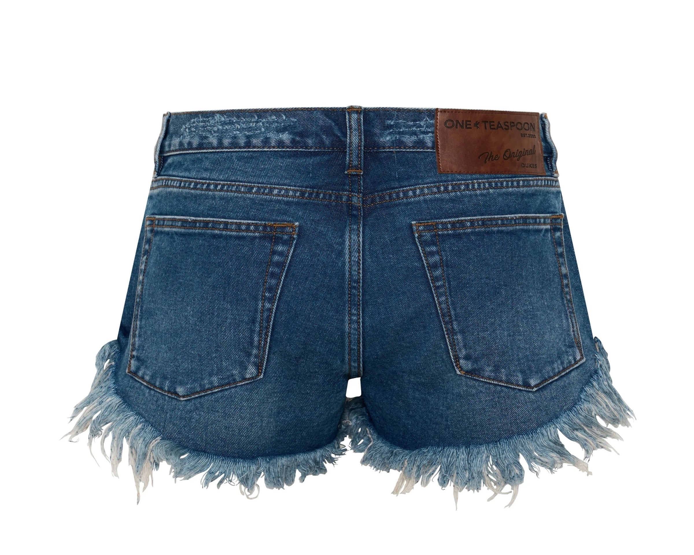 Dukes Low Waist Mini Denim Shorts - Rodeo Blue