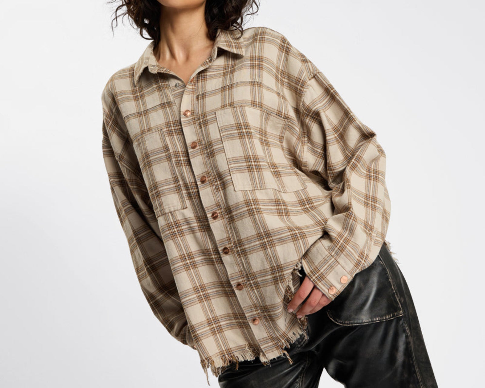 Daria Havana Flannel Check Shirt - Tan Check