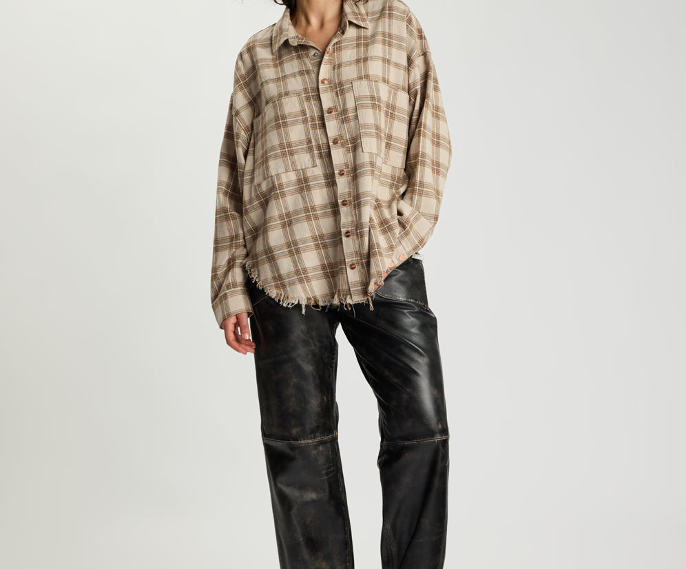 Daria Havana Flannel Check Shirt - Tan Check