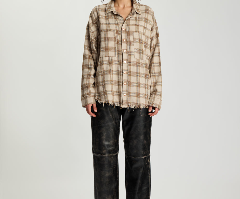 Daria Havana Flannel Check Shirt - Tan Check