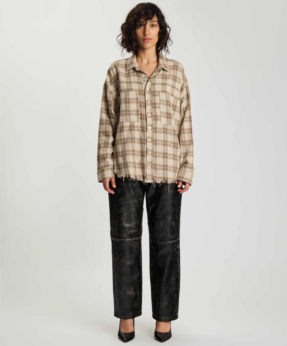 Daria Havana Flannel Check Shirt - Tan Check