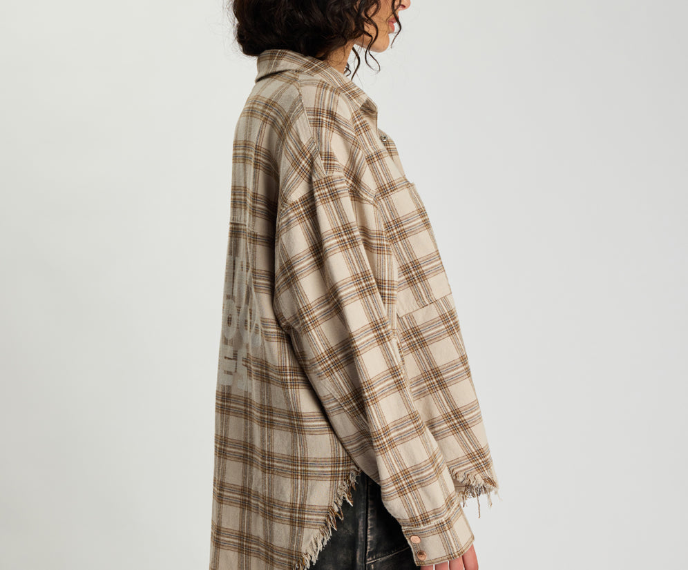 Daria Havana Flannel Check Shirt - Tan Check
