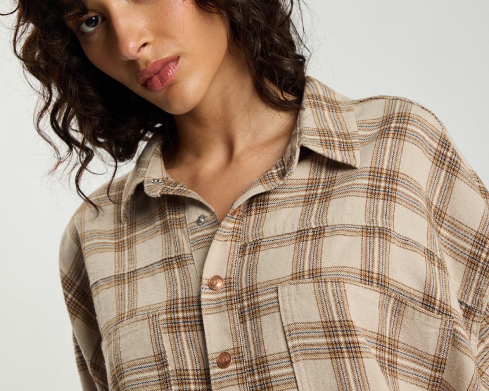 Daria Havana Flannel Check Shirt - Tan Check