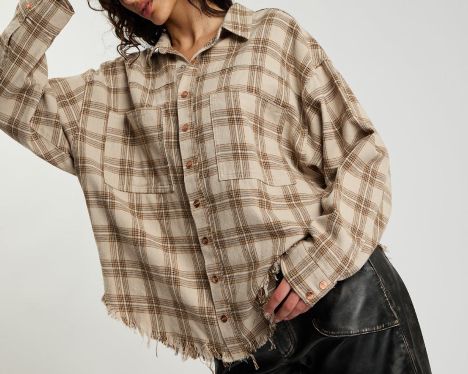 Daria Havana Flannel Check Shirt - Tan Check