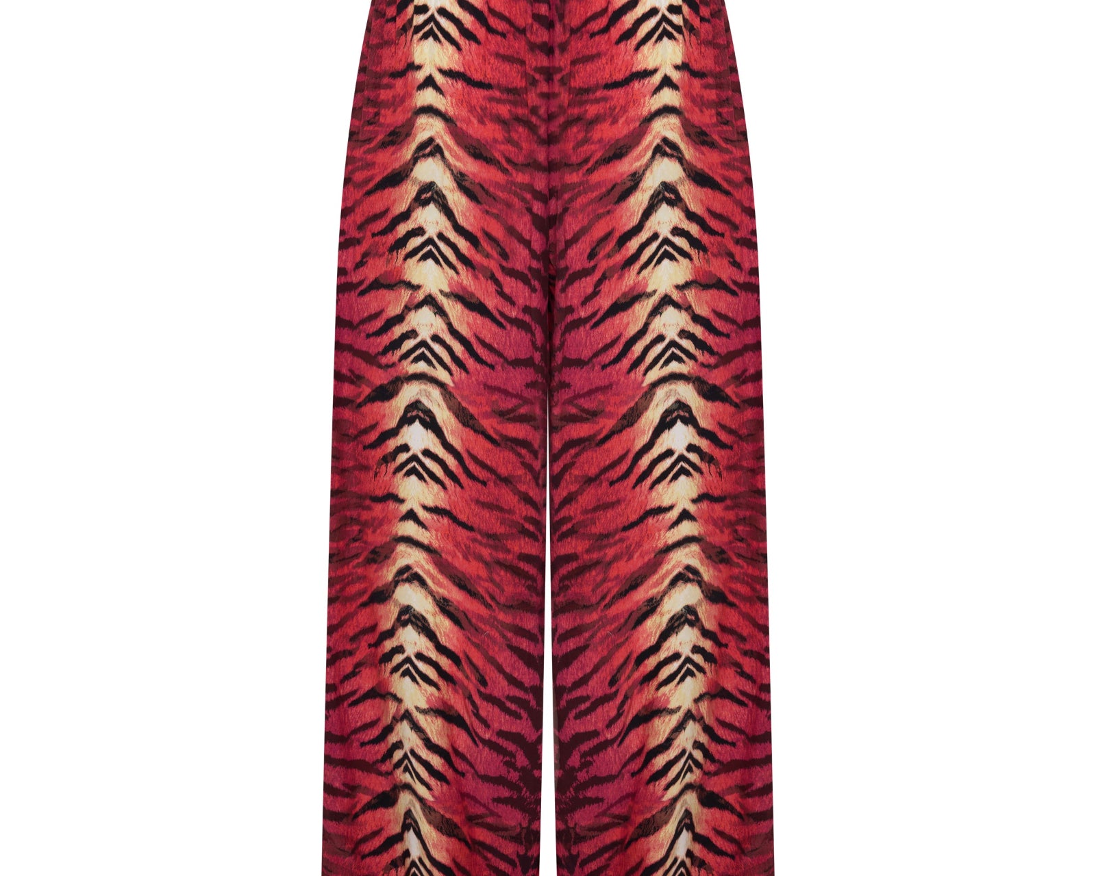 Wild Rouge Palazzo Pants - Red Animal Print