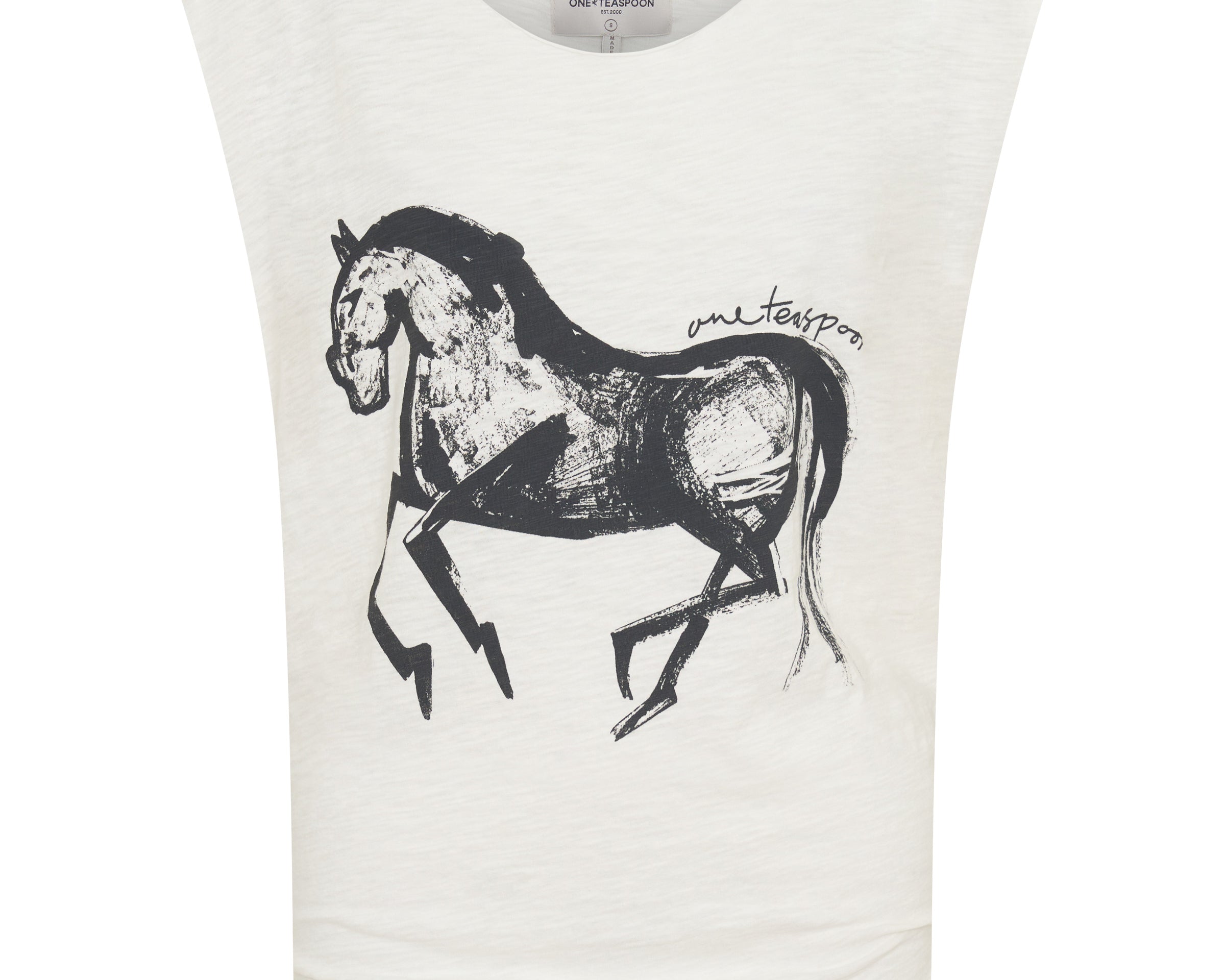 Wild Stallion Vintage Tank Top - White